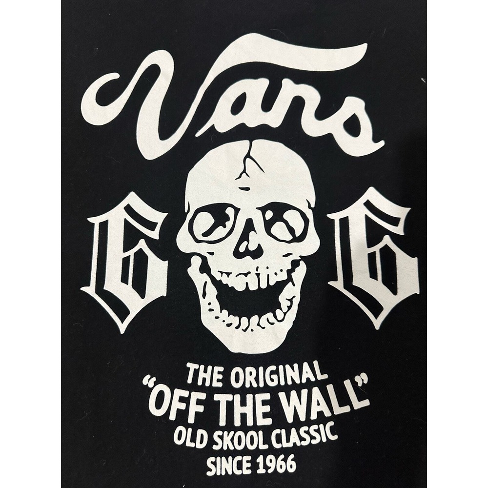 Vans Skull T-Shirt Old Skool Short Sleeve Med Black Tee - Picture 11 of 12